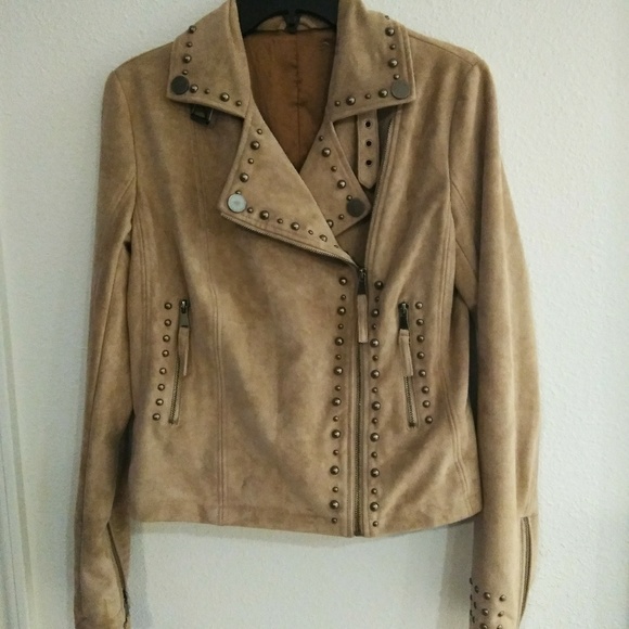 Miss Me Studded Faux Suede Moto Jacket - Picture 3 of 8